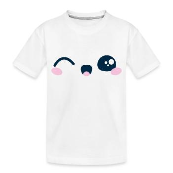 Kawaii Mignon clin d'oeil idée cadeau tshirt sweat - T-shirt bio Premium Enfant - blanc - Devant