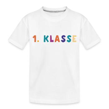 1. Klasse Einschulung - Kinder Premium Bio T-Shirt - Weiß - Vorne