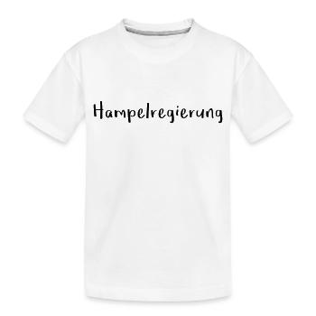 Hampelregierung Logo Text Selfmade - Kinder Premium Bio T-Shirt - Weiß - Vorne