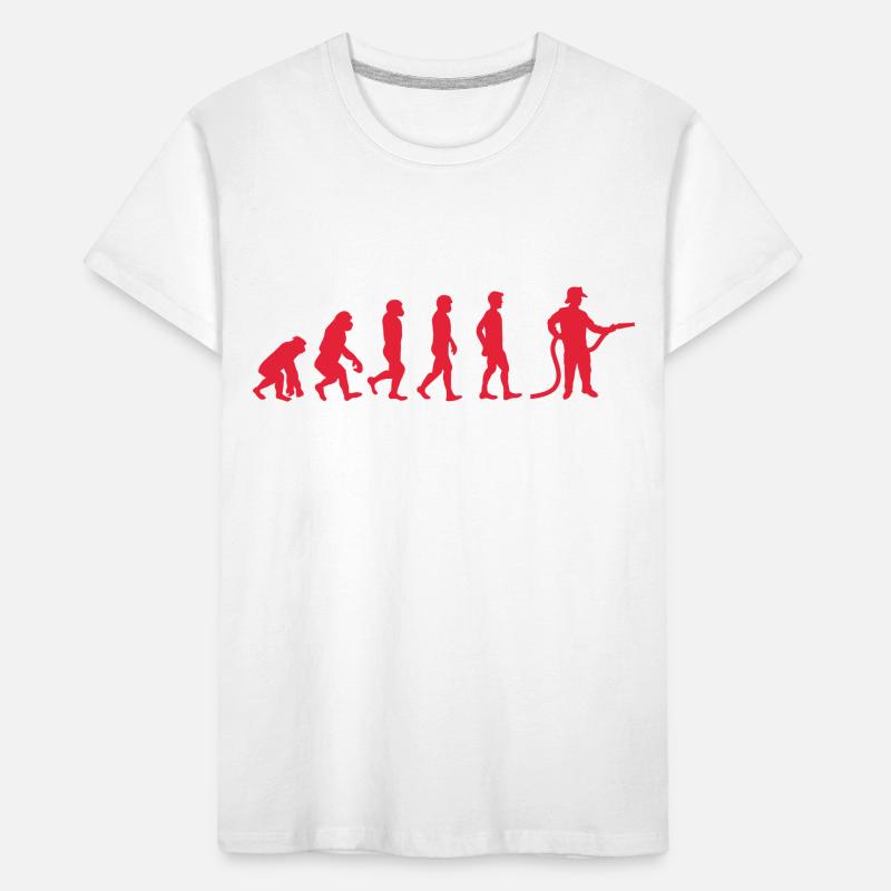 Evolution Feuerwehrmann rot Kinder Premium Bio T-Shirt