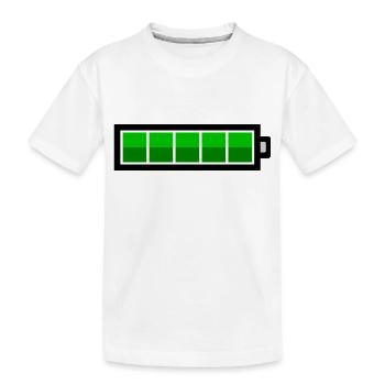 Full battery - Kids' Premium Organic T-Shirt - white - Front