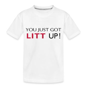 LITT UP! - Kinder Premium Bio T-Shirt - Weiß - Vorne