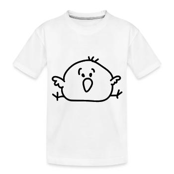 dickes Vögelchen - line - Kinder Premium Bio T-Shirt - Weiß - Vorne