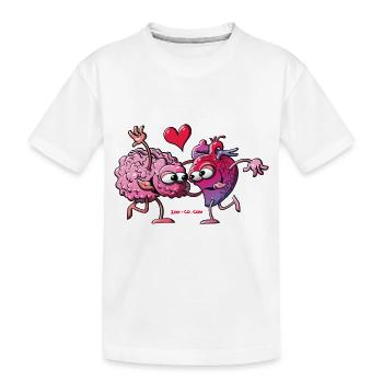 Cœur et cerveau : une eternelle histoire d'amour - T-shirt bio Premium Enfant - blanc - Devant