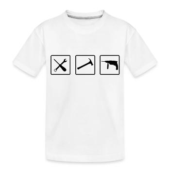 handwerker_1__f1 - Kinder Premium Bio T-Shirt - Weiß - Vorne