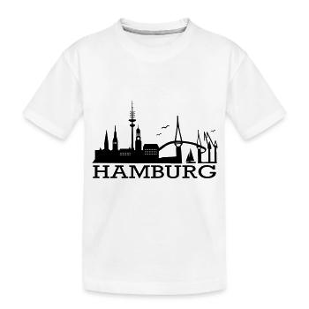 Hamburg Skyline - Kinder Premium Bio T-Shirt - Weiß - Vorne