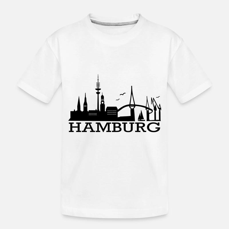 Hamburg Skyline - Kinder Premium Bio T-Shirt - Weiß
