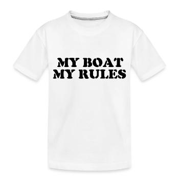my boat my rules - Kids' Premium Organic T-Shirt - white - Front