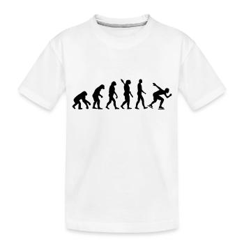 Evolution Eisschnelllauf - Kinder Premium Bio T-Shirt - Weiß - Vorne