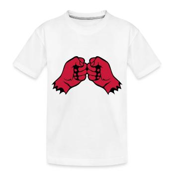 face fist bump fist 1106 - Kids' Premium Organic T-Shirt - white - Front