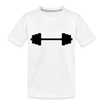 Fitness Weights - Kids' Premium Organic T-Shirt - white - Front