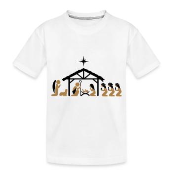 Weihnachtskrippe an Heiligabend - Kinder Premium Bio T-Shirt - Weiß - Vorne