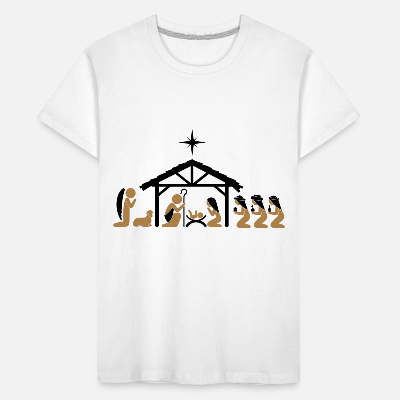 Weihnachtskrippe an Heiligabend Kinder Premium Bio T-Shirt