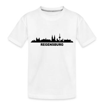 Skyline Regensburg - Kinder Premium Bio T-Shirt - Weiß - Vorne