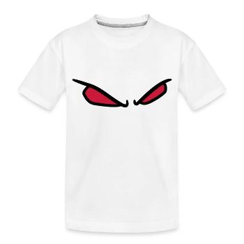 2 boese augen horror halloween rot leuchtend comic - Kinder Premium Bio T-Shirt - Weiß - Vorne