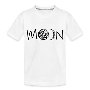 texte logo moon lune phase demi-lune pleine lune se - T-shirt bio Premium Enfant - blanc - Devant