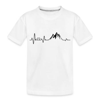 Herzschlag Berg Berge liebe Wandern Bergsteiger - Kinder Premium Bio T-Shirt - Weiß - Vorne