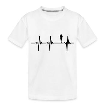 Marathon heartbeat runner - Kids' Premium Organic T-Shirt - white - Front
