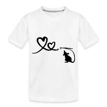 Rat with Brush Hearts Street Art - Kids' Premium Organic T-Shirt - white - Front