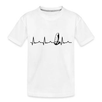 Windsurfing Surfing Heartbeat Windsurfer Hobby - Kids' Premium Organic T-Shirt - white - Front