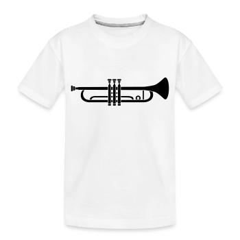 Instrument Music Trumpet - Kids' Premium Organic T-Shirt - white - Front