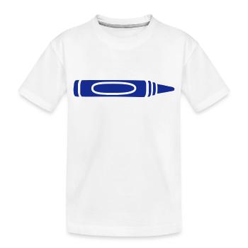 Crayon de cire bleue design cool - T-shirt bio Premium Enfant - blanc - Devant