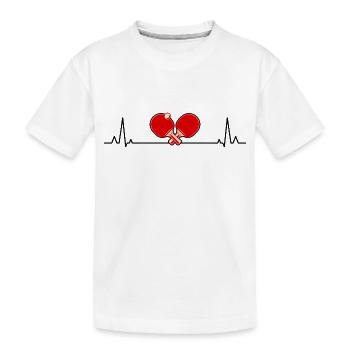 Ping Pong Master Tischtennis Paddel Herzschlag - Kinder Premium Bio T-Shirt - Weiß - Vorne