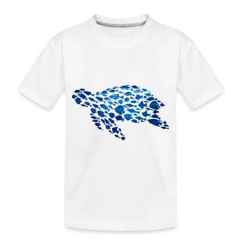Wasserschildkröte Fische Meeresbewohner - Kinder Premium Bio T-Shirt - Weiß - Vorne