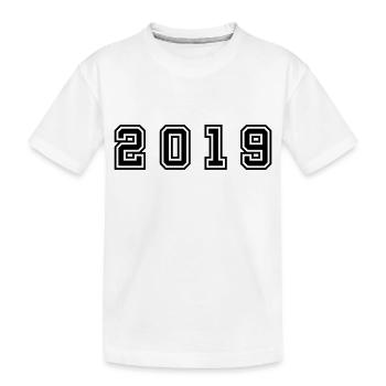2019 Year Number - Kids' Premium Organic T-Shirt - white - Front