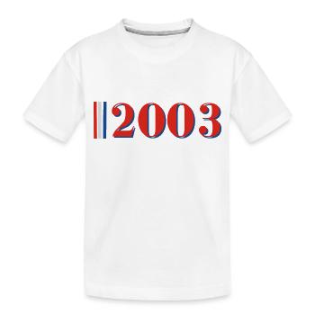 Jahr 2003 - Kinder Premium Bio T-Shirt - Weiß - Vorne