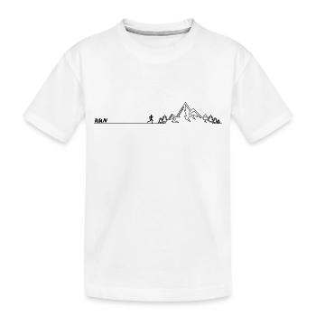 Trail Run Ultra Trail Running Berg Trekking Laufen - Kinder Premium Bio T-Shirt - Weiß - Vorne