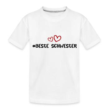 Beste Schwester Herz Liebe - Kinder Premium Bio T-Shirt - Weiß - Vorne