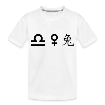 waage venus hase - Kinder Premium Bio T-Shirt - Weiß - Vorne