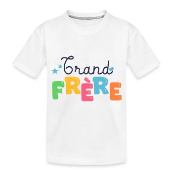 grand frère Cadeau naissance famille - T-shirt bio Premium Enfant - blanc - Devant