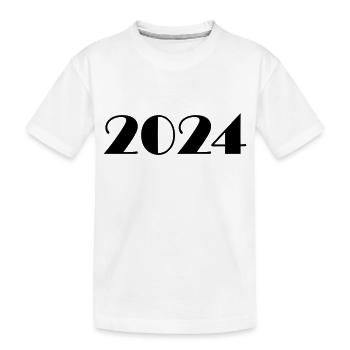 2024 Jahreszahl Datum Zahl Anno Kalenderjahr - Kinder Premium Bio T-Shirt - Weiß - Vorne