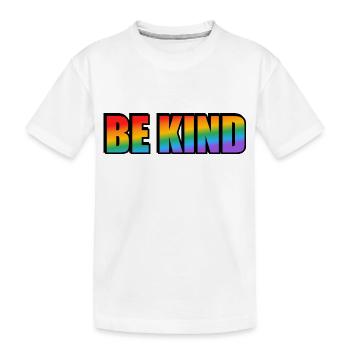 Sei freundlich Regenbogen - Kinder Premium Bio T-Shirt - Weiß - Vorne