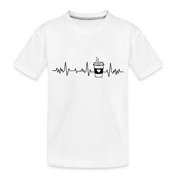 Battement de cœur café - T-shirt bio Premium Enfant - blanc - Devant