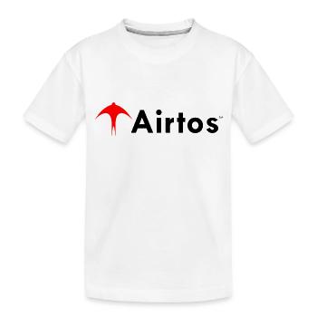 LOGO airtos rouge + texte noir - T-shirt bio Premium Enfant - blanc - Devant