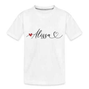 Alissa Nom Prénom Calligraphie Coeur - T-shirt bio Premium Enfant - blanc - Devant