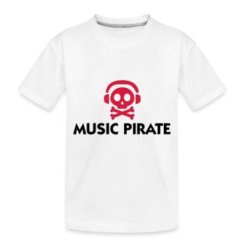 Pirate de musique - T-shirt bio Premium Enfant - blanc - Devant