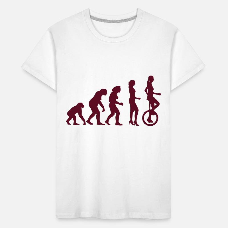 evolution_einradfahrerin_1c Kinder Premium Bio T-Shirt