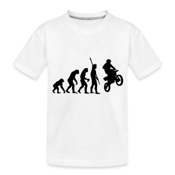 evolution_motorbike_stunt_a_1c - Kinder Premium Bio T-Shirt - Weiß - Vorne