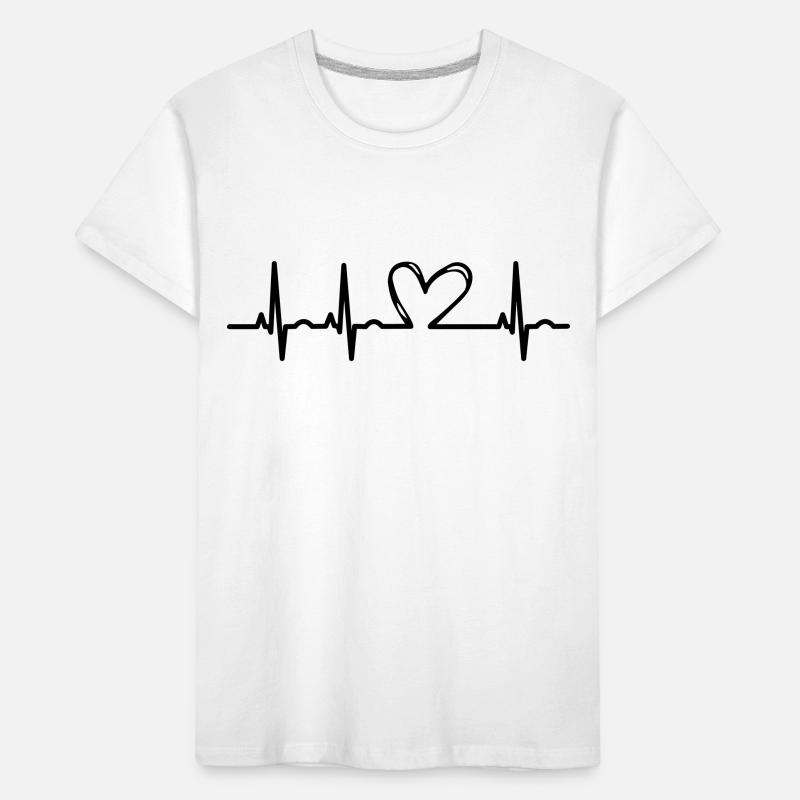 Herzschlag Herz EKG Geschenk Geschenkidee Kinder Premium Bio T-Shirt