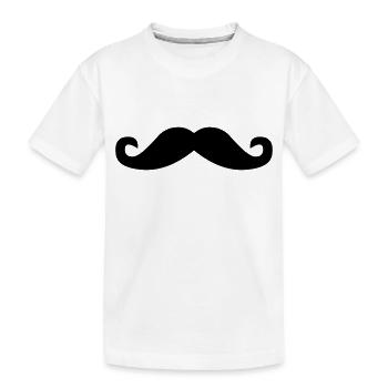 Schnurrbart - Kinder Premium Bio T-Shirt - Weiß - Vorne
