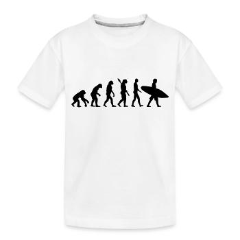 Evolution Surfen - Kinder Premium Bio T-Shirt - Weiß - Vorne