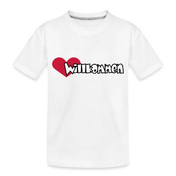 Herzlich Willkommen (2c) - Kinder Premium Bio T-Shirt - Weiß - Vorne