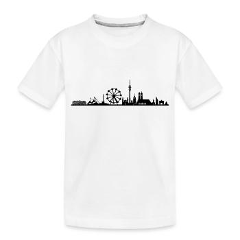 Skyline - München Riesenrad - Kinder Premium Bio T-Shirt - Weiß - Vorne