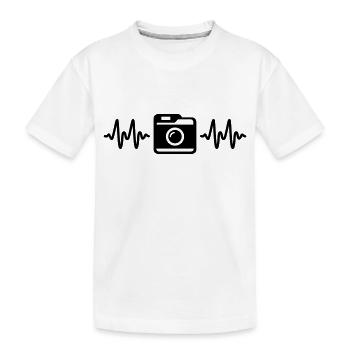 camera - Kids' Premium Organic T-Shirt - white - Front