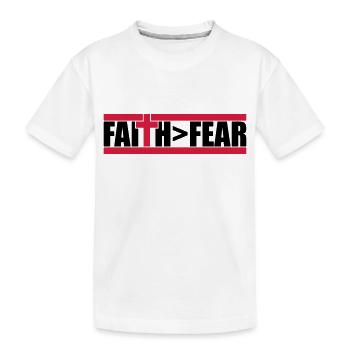 God Faith Bigger - Kids' Premium Organic T-Shirt - white - Front