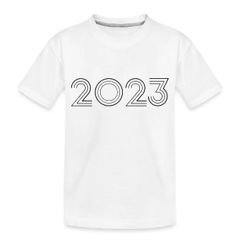 2023 - Kinder Premium Bio T-Shirt - Weiß - Vorne